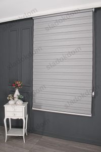 Дебела Сива Затемнувачка (BlackOut) Зебра Завеса - Image 2