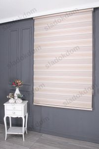 Беж Широко Со Плисе Зебра Завеса - Image 2