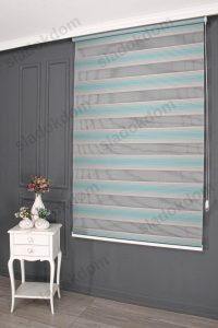 Тиркиз Широко Со Плисе Зебра Завеса