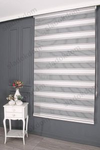 Бело Сиво Широко Со Плисе Зебра Завеса