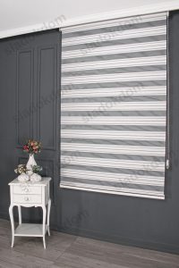 Сиво Со Плисе Зебра Завеса