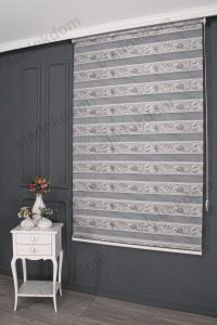 Сиво Со Шеми и Плисе Зебра Завеса