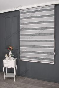 Сиво Затемнувачко (BlackOut) Со Плисе Зебра Завеса