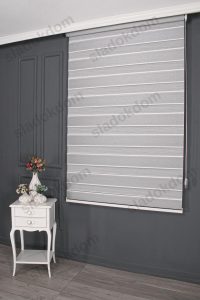 Сиво Затемнувачко (BlackOut) Со Плисе Зебра Завеса - Image 2