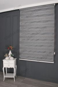 Антрацит Затемнувачко (BlackOut) Со Плисе Зебра Завеса