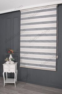 Бело Златно Плисе Со Жакарда Зебра Завеса