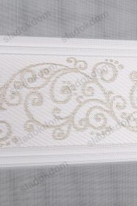 Бело Златно Плисе Со Жакарда Зебра Завеса - Image 5