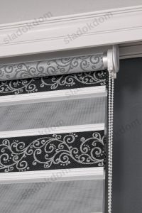 Црно Сребрен Плисе Со Жакарда Зебра Завеса - Image 3