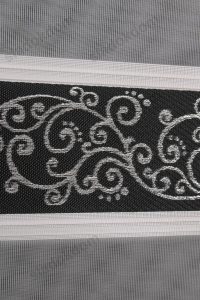 Црно Сребрен Плисе Со Жакарда Зебра Завеса - Image 5