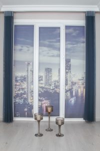 Маслинеста Сина Вертикална Зебра Завеса - Image 3