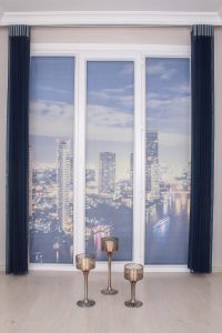 Темно Сина Вертикална Зебра Завеса - Image 3