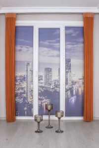 Портокалова Луксузна Вертикална Зебра Завеса - Image 3