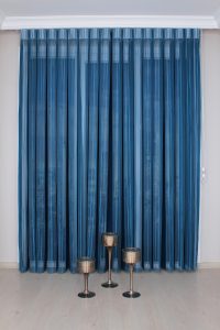 Темно Сина Луксузна Вертикална Зебра Завеса