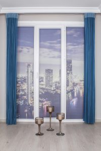 Темно Сина Луксузна Вертикална Зебра Завеса - Image 3